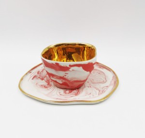 Porcelanowy zestaw do espresso DeForma czerwony